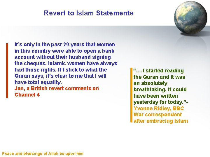 Revert to Islam Statements It’s only in the past 20 years that women in