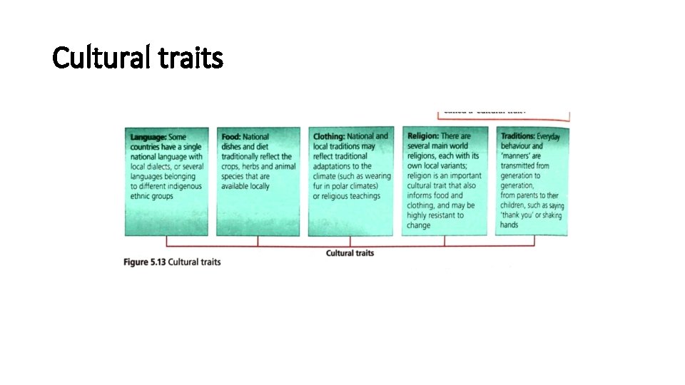 Cultural traits 