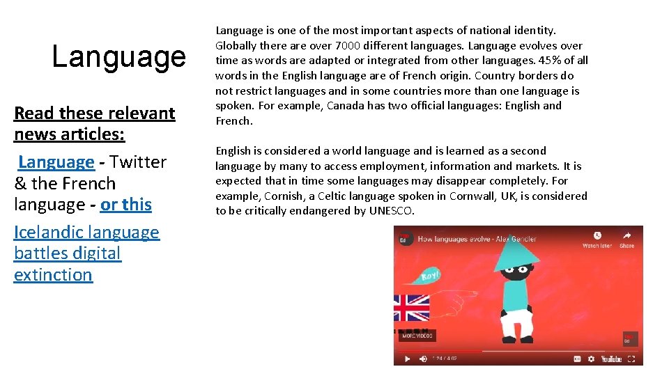 Language Read these relevant news articles: Language - Twitter & the French language -