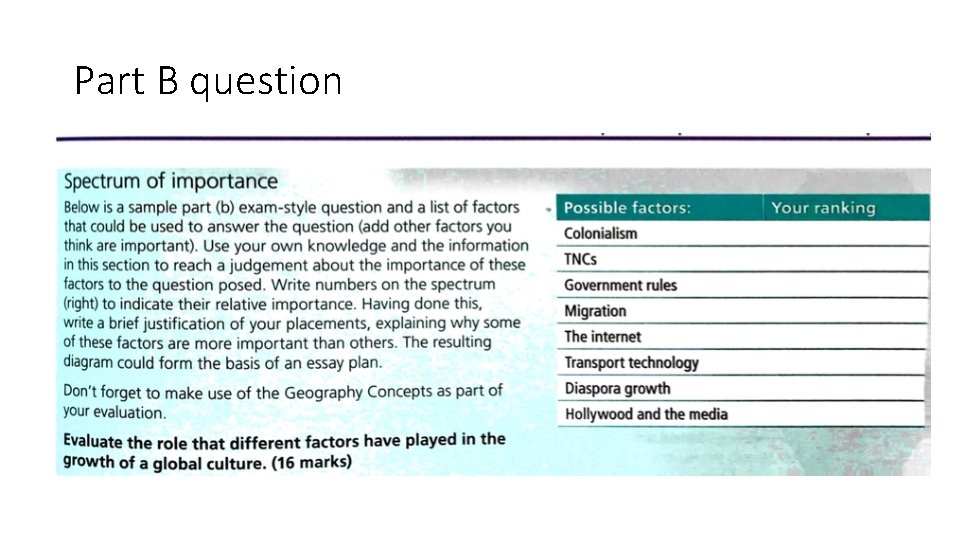 Part B question 
