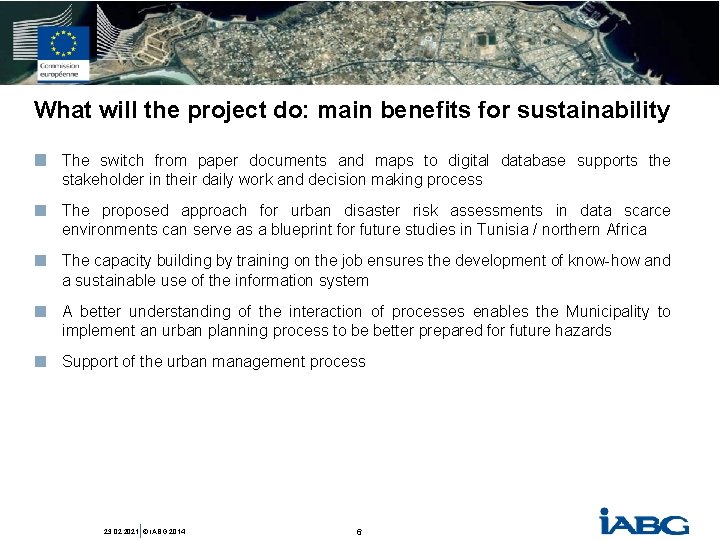 What will the project do: main benefits for sustainability The switch from paper documents