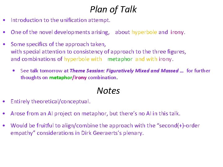 Plan of Talk • Introduction to the unification attempt. • One of the novel