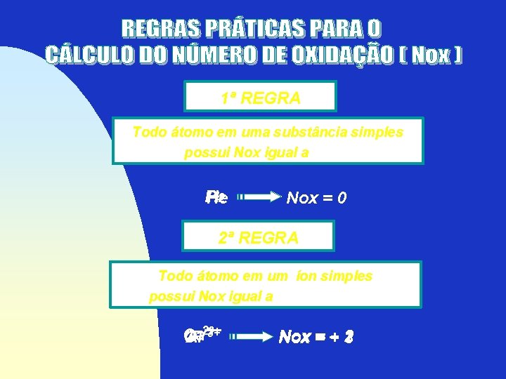 1ª REGRA Todo átomo em uma substância simples possui Nox igual a ZERO H
