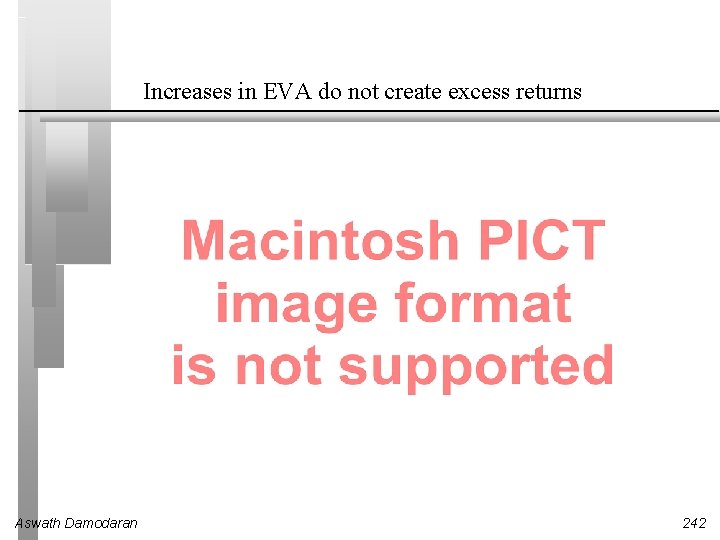 Increases in EVA do not create excess returns Aswath Damodaran 242 