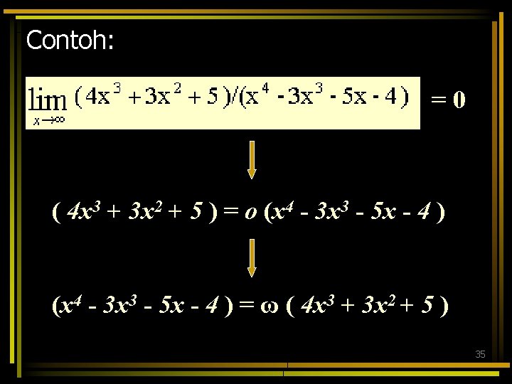 Contoh: =0 ( 4 x 3 + 3 x 2 + 5 ) =