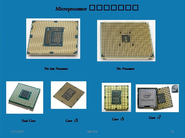 Microprocessor ������� Pin less Processor Dual Core 2/23/2021 Pin Processor Core i 5 Core