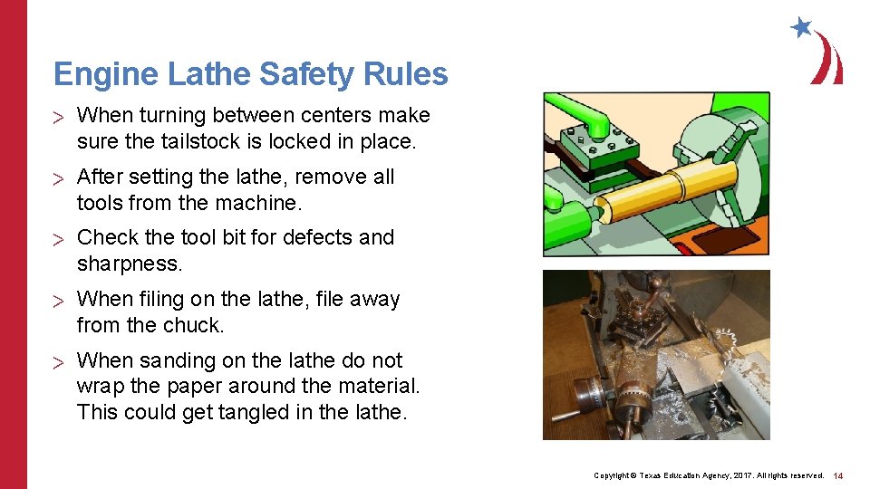 Engine Lathe Safety Rules > When turning between centers make sure the tailstock is