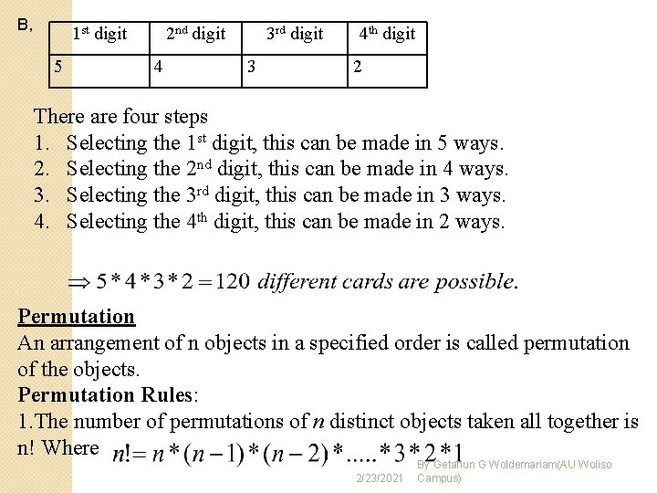 B, 1 st digit 5 2 nd digit 4 3 rd digit 3 4 B, 1 st digit 5 2 nd digit 4 3 rd digit 3 4