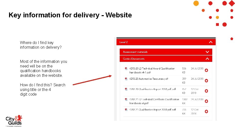 Key information for delivery - Website Where do I find key information on delivery?