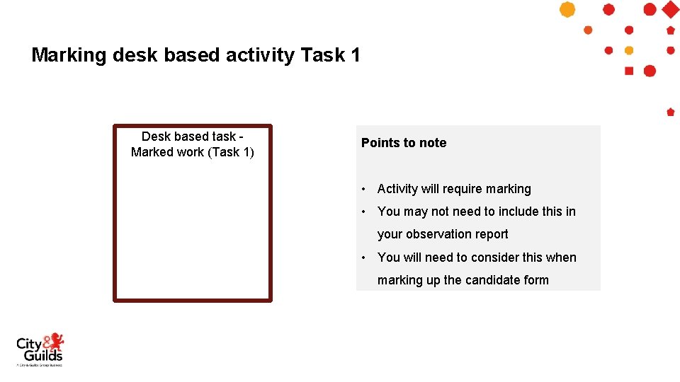 Marking desk based activity Task 1 Desk based task - Marked work (Task 1)