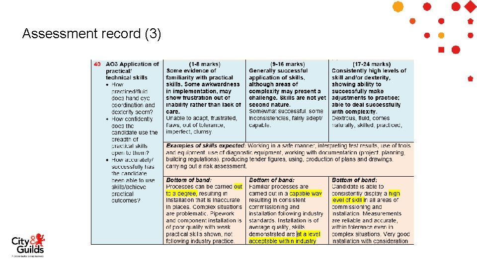 Assessment record (3) 