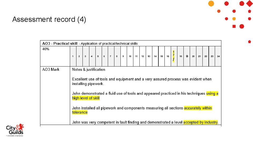 Assessment record (4) 