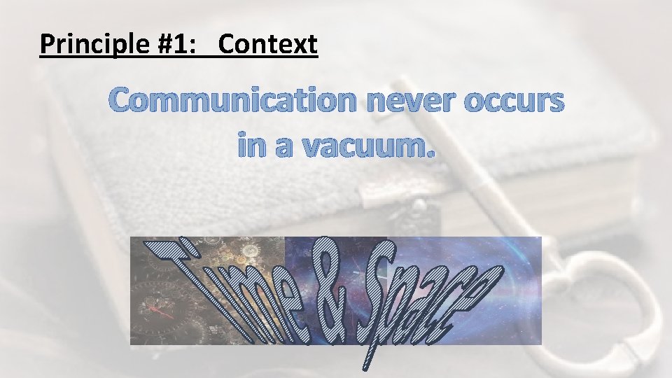 Principle #1: Context Communication never occurs in a vacuum. 