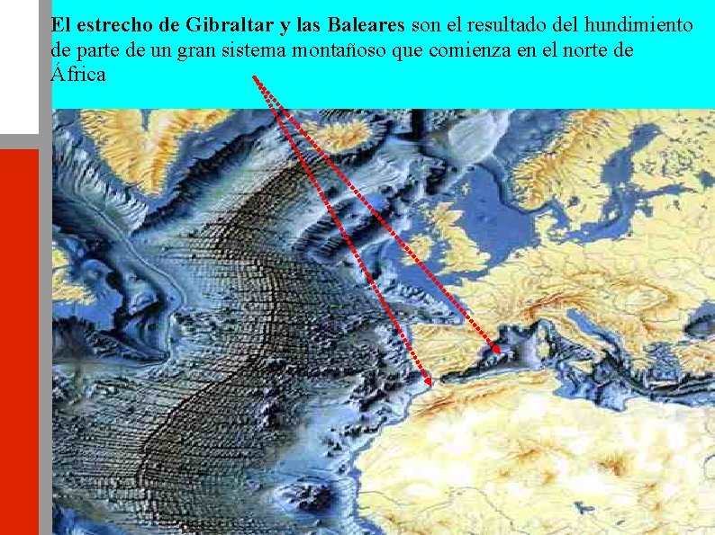 El estrecho de Gibraltar y las Baleares son el resultado del hundimiento de parte