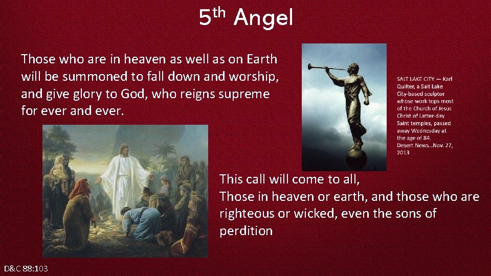 th 5 Angel Those who are in heaven as well as on Earth will
