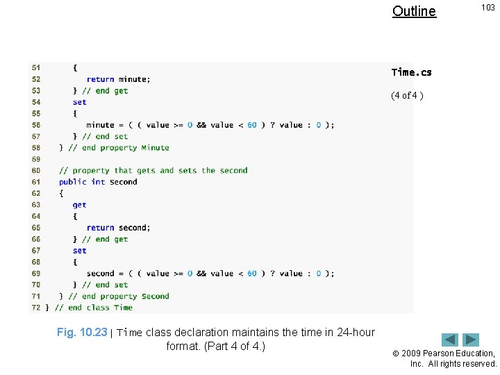 Outline 103 Time. cs (4 of 4 ) Fig. 10. 23 | Time class