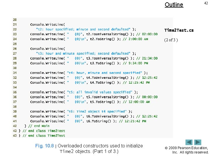 Outline 42 Time 2 Test. cs (2 of 3 ) Fig. 10. 8 |