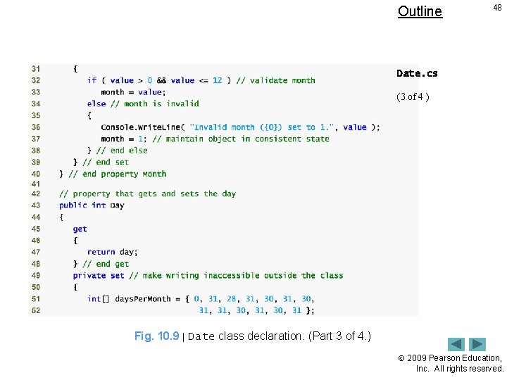 Outline 48 Date. cs (3 of 4 ) Fig. 10. 9 | Date class