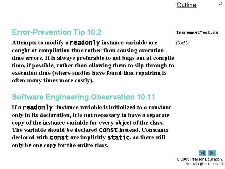 Outline Error-Prevention Tip 10. 2 71 Increment. Test. cs (3 of 3 ) Attempts