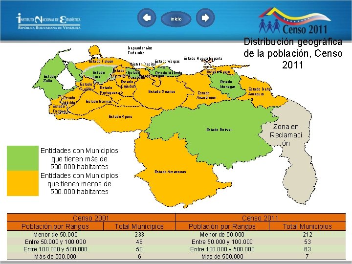 Inicio Dependencias Federales Estado Falcón Estado Zulia Estado Mérida Estado Táchira Estado Nueva Esparta