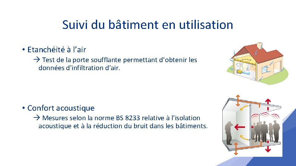 Suivi du bâtiment en utilisation • Etanchéité à l’air Test de la porte soufflante