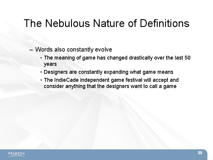 The Nebulous Nature of Definitions – Words also constantly evolve • The meaning of