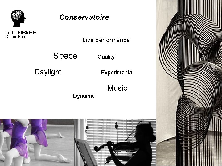 Conservatoire Initial Response to Design Brief Live performance Space Daylight Quality Experimental Music Dynamic