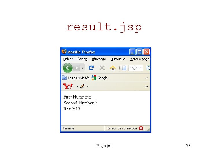 result. jsp Pages jsp 73 