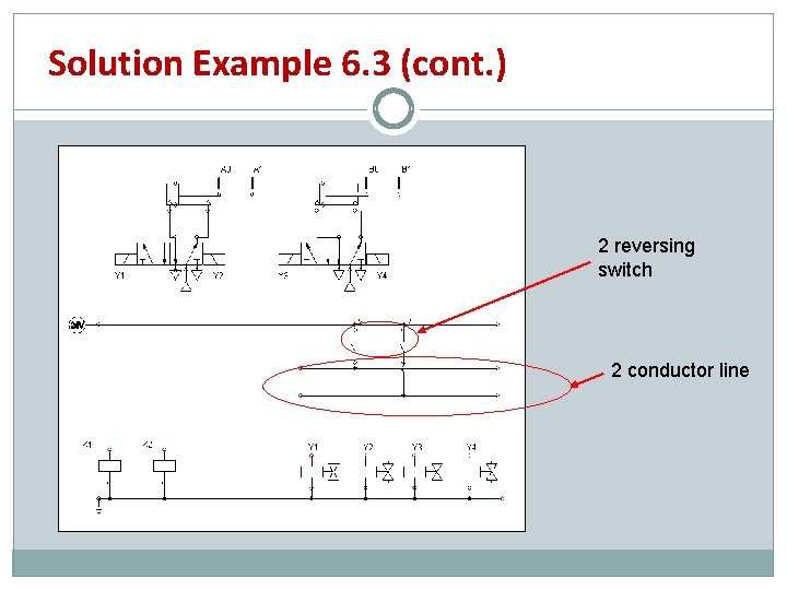 Solution Example 6. 3 (cont. ) 2 reversing switch 2 conductor line 