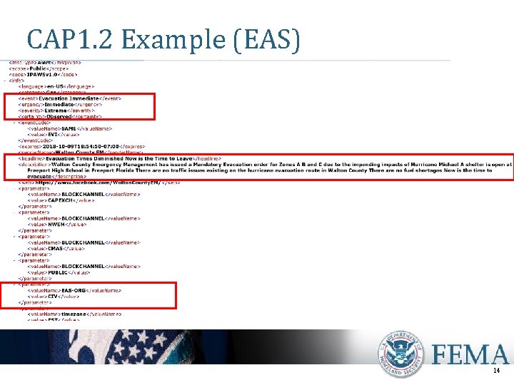 CAP 1. 2 Example (EAS) 14 