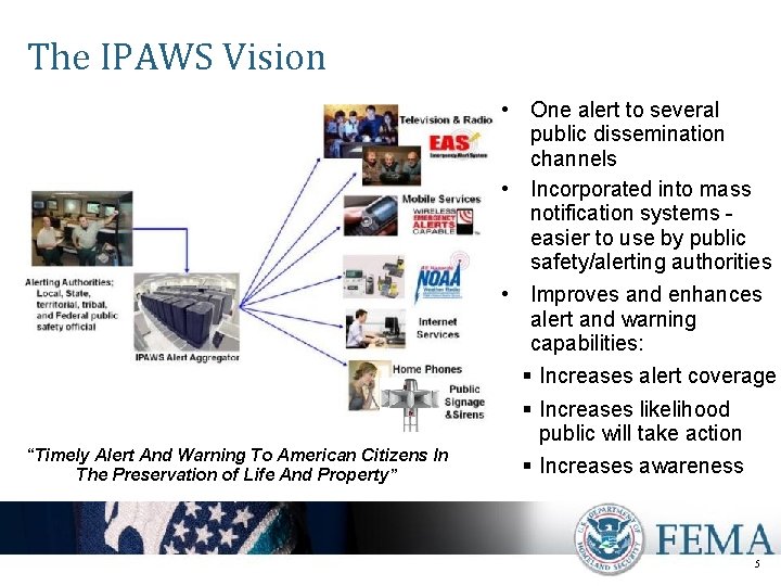 The IPAWS Vision “Timely Alert And Warning To American Citizens In The Preservation of