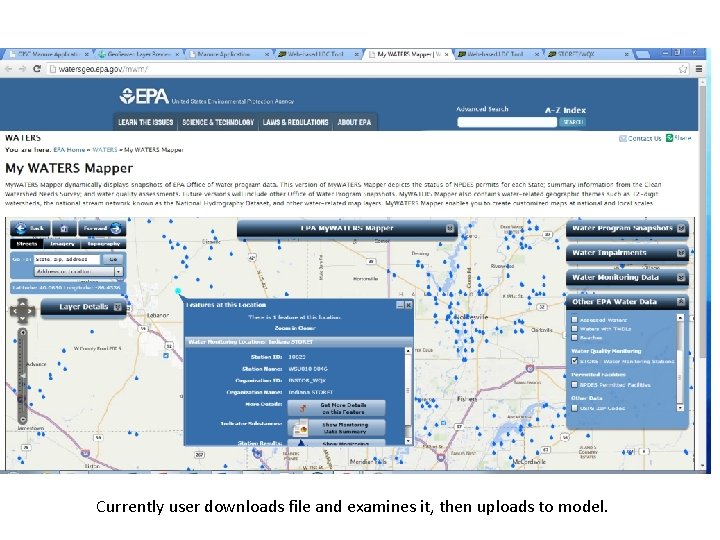 Currently user downloads file and examines it, then uploads to model. 