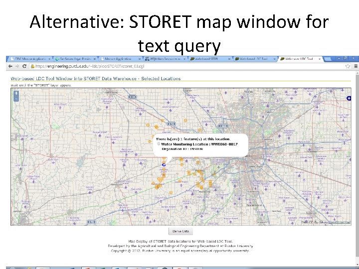 Alternative: STORET map window for text query 