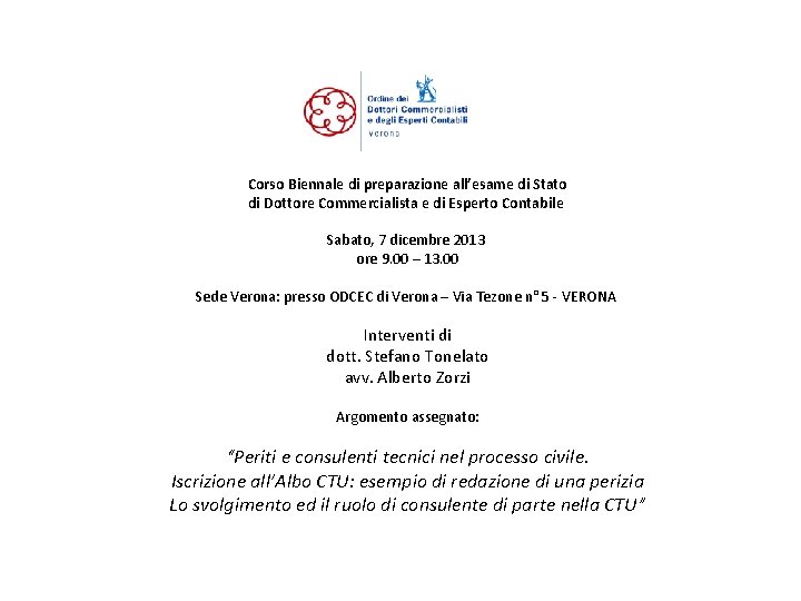 Corso Biennale di preparazione all’esame di Stato di Dottore Commercialista e di Esperto Contabile