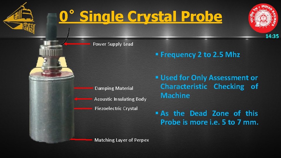 0˚ Single Crystal Probe 14: 35 Power Supply Lead § Frequency 2 to 2.