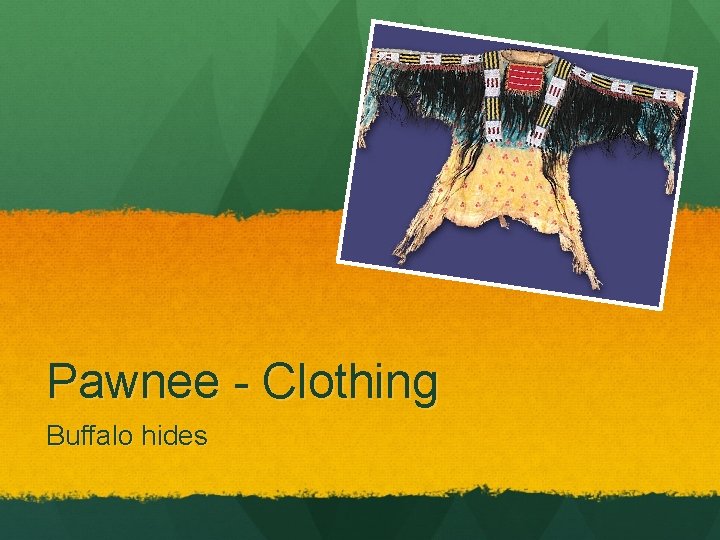 Pawnee - Clothing Buffalo hides 