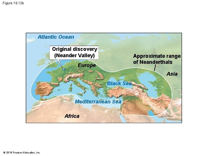 Figure 19. 13 b Atlantic Ocean Original discovery (Neander Valley) Approximate range of Neanderthals