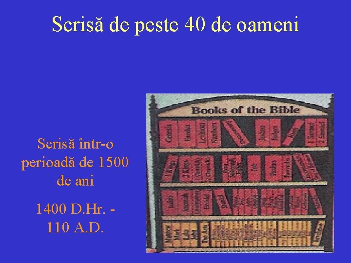 Scrisă de peste 40 de oameni Scrisă într-o perioadă de 1500 de ani 1400