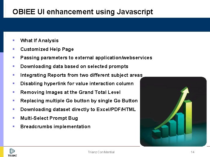 OBIEE UI enhancement using Javascript § What If Analysis § Customized Help Page §