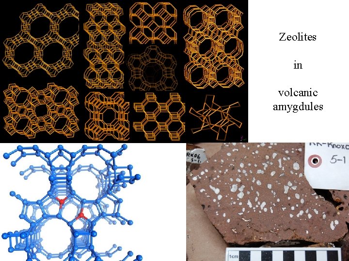 Zeolites in volcanic amygdules 