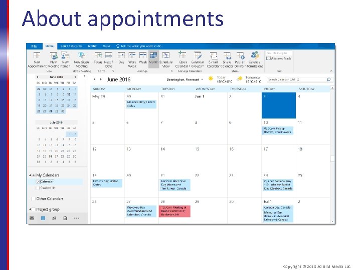 About appointments Copyright © 2015 30 Bird Media LLC 