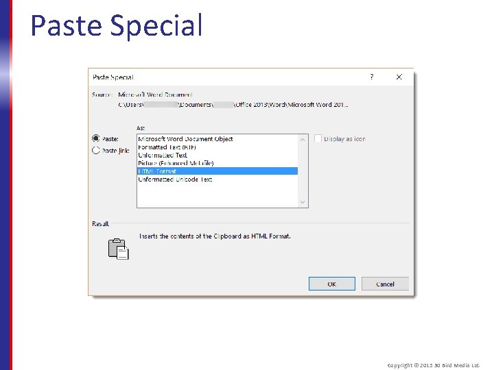 Paste Special Copyright © 2015 30 Bird Media LLC 