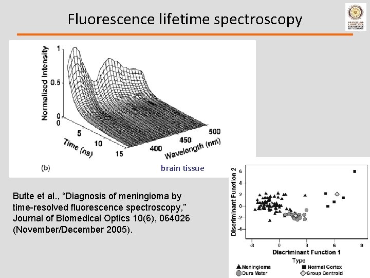 Fluorescence lifetime spectroscopy brain tissue Butte et al. , “Diagnosis of meningioma by time-resolved