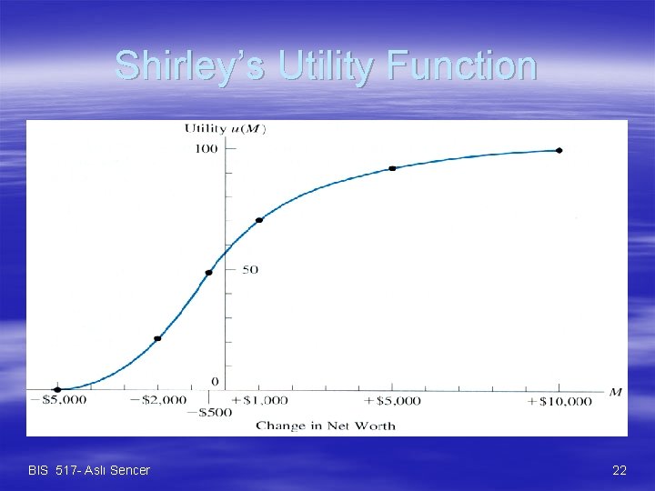 Shirley’s Utility Function BIS 517 - Aslı Sencer 22 