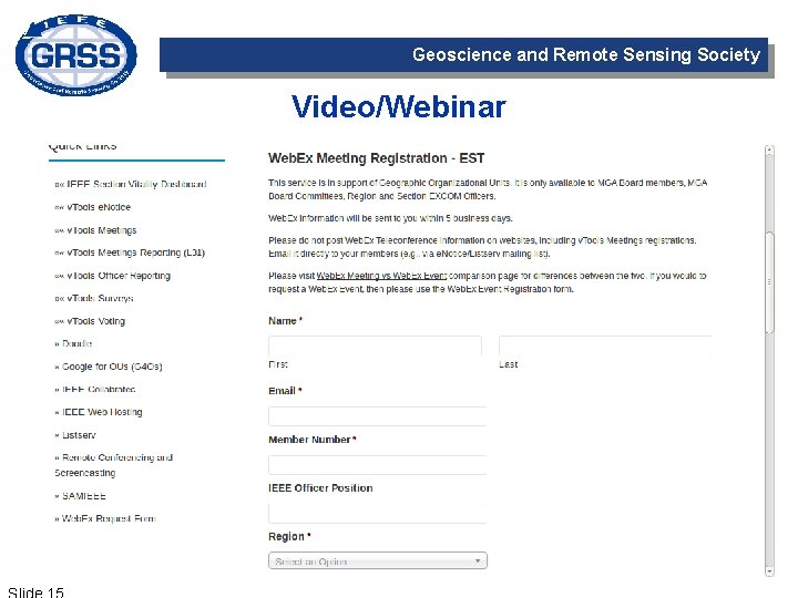 Geoscience and Remote Sensing Society Video/Webinar 