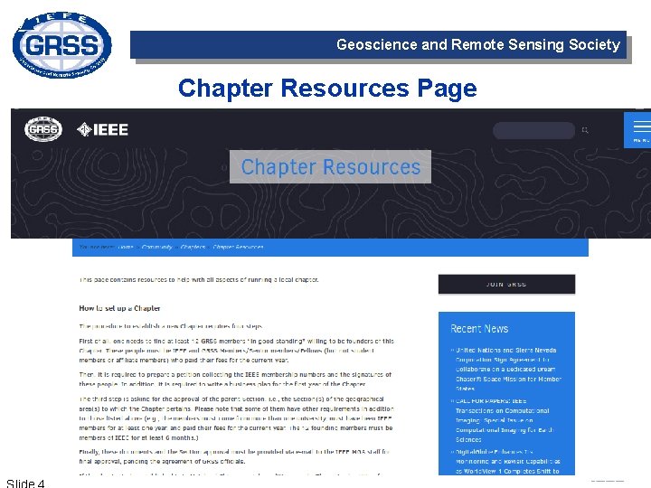 Geoscience and Remote Sensing Society Chapter Resources Page 