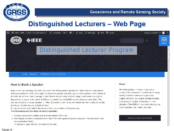 Geoscience and Remote Sensing Society Distinguished Lecturers – Web Page 