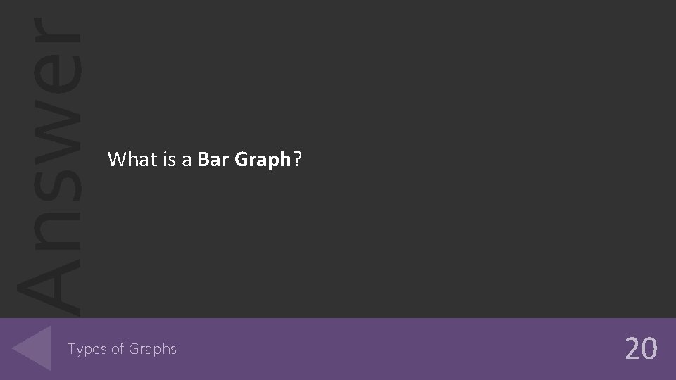 Answer What is a Bar Graph? Types of Graphs 20 