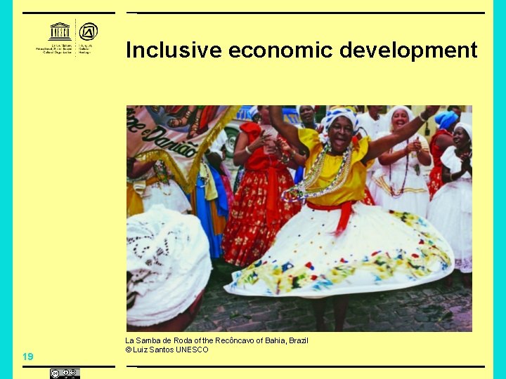 Inclusive economic development 19 La Samba de Roda of the Recôncavo of Bahia, Brazil