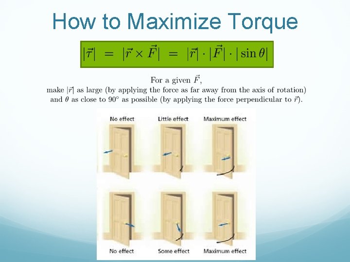 How to Maximize Torque 